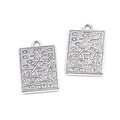 Detail of vintage silver The Star Tarot charms with XVII engraving and top hanging loops - 1 Piece - 2.7g / The Star (23J1-1)