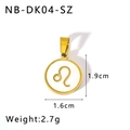 Details zum goldenen Löwe-Sternzeichen-Anhänger mit Perlmutteinlage und Maßen 1,9x1,6 cm - Löwe