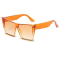 Gafas de sol cuadradas de gran tamaño con montura naranja y lentes degradadas - Naranja Degradado/Marrón