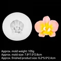 3D butterfly orchid silicone mold with a pink-yellow resin flower for DIY baking and crafts - 4# Large B1159 / White/Clear