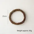 Natural brown dried vine wreath for DIY Christmas decor, 25cm outer diameter base - 25cm (60g)