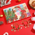 Christmas advent calendar set with 24-day gift box and 2 gold charm bracelets - SDT104