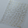 Autocollants nail art coeur doré M-008 avec motifs creux en feuille métallique sur film - Cœur Creux - Or (M-008-Or)