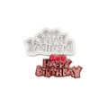 Silicone happy birthday mold kit for cake toppers and chocolate letters with ribbon detail - 1# Grey A389