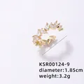 Verstellbarer goldener offener Ring mit Zirkonia im Marquise-Schliff und Schloss-Design - Marquise Pave Stil (KSR00124-9)
