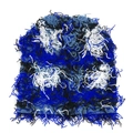 Blue camouflage knitted beanie hat with distressed frayed details for hip-hop fashion style - 5# Blue Camouflage