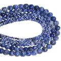 Polished blue sodalite natural stone round beads in various sizes for DIY jewelry - Blue Spot Stone / 4mm Approx 93pcs