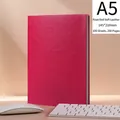 A5 rose red faux leather notebook with buckle closure and 200 pages for office use - Rose Red Soft Leather