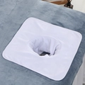 Zachte witte massagetafel handdoek met gezichtsgat voor professionele spa-bed - 35*35cm (Vierkant) / Echt Wit