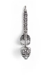 Silver skull finger ring with articulated spinal bone structure in punk style - Skull Bone Style (2) / Silver