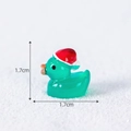 Luminous green resin duck wearing a red Christmas hat, size 1.7cm for garden decor - Dark Green
