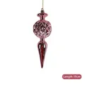 Pink glossy finish Christmas hanging ornament with diamond pattern, length 19cm - Pink Pointed / 19cm