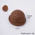 Boule de glace factice en mousse PU marron chocolat, texture réaliste, 5.8x4cm - 5.8cm Café Glace