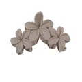 Taupe matte finish hair claw clip with triple frangipani flower design for women - Three-Flower Row / Coffee (Three Flower Style)