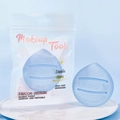 Light blue teardrop Rubycell makeup puff with branded storage bag in Summer Vitality style - Mousse Cream Light Puff (Sky Blue)
