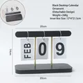 Calendrier de bureau nordique en bois noir avec support en métal doré et fiches date - Ornement de Calendrier Noir (Détachable)