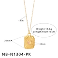 Detailed size chart for vintage gold book locket necklace with pink heart gem - Pink Rectangular Gem Locket (NB-N1304-PK)
