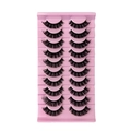 Dramatic 20 pairs pack of fluffy faux mink false eyelashes in dense black style - 033 (20 Pairs)