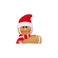 Gingerbread man plush ornament with red Christmas hat and scarf for holiday table decoration - Gingerbread Woman