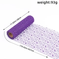 Purple jacquard deco mesh roll for flower wrapping with 28cm x 457cm size dimensions - Purple