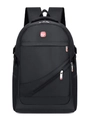 Classic black business backpack with red shield logo and durable oxford fabric finish - 8016 Black