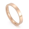 Minimalist 3mm flat rose gold stainless steel ring with mirror polished finish - Rose Gold