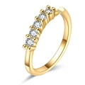 Golden nose ring with five micro-pave zircons for cartilage piercing, minimalist style - Style 14