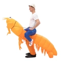 Grappig opblaasbaar kreeftkostuum voor volwassenen, hilarische kreeft party outfit - Bidsprinkhaankreeft (Eén maat) (FZ1710)