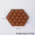 Brown PU egg waffle toy model in hexagonal shape with detailed size and weight specs - Small / Coffee