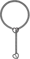 Black stainless steel Y-shaped necklace with Cuban chain and hollow heart charms - Heartbroken Black 8mm 63cm