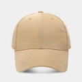 Classic khaki six-panel cotton baseball cap with curved brim and breathable eyelets - Adjustable / Light Khaki