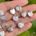 Natural heart-shaped baroque pearl pendant with silver metal plating for DIY jewelry - No.6 Width 10-12mm Length 16-18mm