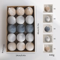 Set di 15 palline di Natale in velluto 8cm beige argento e grigio per l'albero - 8cm / Set Grigio (15 Pezzi)