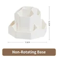 White large capacity desktop organizer with fixed base and multi-compartment slots - Non-Rotating / Off White