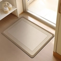Minimalist beige and brown geometric diatom mud bath mat with quick-dry anti-slip surface - Diatom Mud - Si Fang Ge