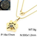 Collana zampa di cane in oro con pietra da proiezione in acciaio e dettagli dimensioni - Con Catena / Oro