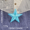 Blue embroidered star patch measuring 2.9cm x 2.9cm for decorative clothing accessories - Light Blue