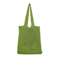 Grass green knit hollow tote bag with a diamond mesh pattern and wide shoulder straps - Grass Green