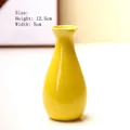 Minimalist yellow matte ceramic vase in teardrop shape for desktop decor, 12.5cm height - Small Pure Bottle (12.5cm)