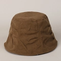 Detaillierte Textur des braunen Cord-Fischerhuts mit vertikalen Rippen und flacher Krone - M (56-58cm) / Camel