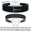 Black ABS plastic headband 3cm wide with inner teeth for DIY hair accessories - 3.0CM Toothed Black Plain