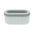 Silicone cylindrical ice cube maker bucket with translucent frost finish and grey lid - Oval White Bucket with Grey Lid (OPP Bag)