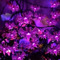 Close-up of purple solar bat string lights for Halloween party garden decoration - Purple Bat / 1.5m 10 LEDs Battery Operated