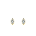 Eleganti orecchini a lobo in argento s925 placcato oro con pietre di zircone taglio marquise - Argento 925 / Oro