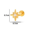 Piercing cartilagine stella titanio oro con zircone trasparente misura 0,7 cm - Stile Stella a Otto Punte (T2510-3#黄金)