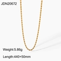 Golden layered tassel twist chain necklace, model JDN20672, length 440+50mm - Minimalist Twist Chain Style (JDN20672)