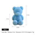 Cute light blue mini bear scented candle decoration, 3.3*3.1*4.7cm home ornament - Bear / Blue/Ocean