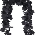Ghirlanda di foglie di acero nero artificiale per decorazioni di Halloween e gotico - Foglia d'acero nera da 1,7 m