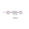 Piercing de téton avec coeur et boules pailletées mauves incluant les dimensions - Boule Violette Pailletée (Longue)