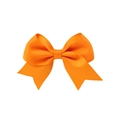 Handmade orange grosgrain ribbon swallowtail hair bow clip for girls with ribbed texture - Orange